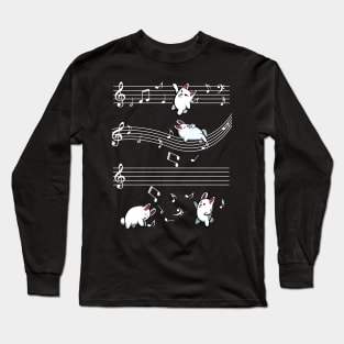 Bunny - Musical Bunnies Sheet Music Cute Rabbits Long Sleeve T-Shirt